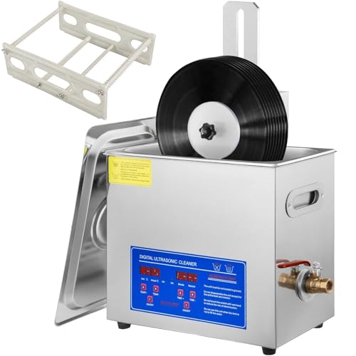 Limpiador ultrasónico para discos de vinilo. Máquina de limpieza ultrasónica para discos de vinilo con una capacidad de 6 litros y una frecuencia de 40 kHz para una limpieza profunda, el res