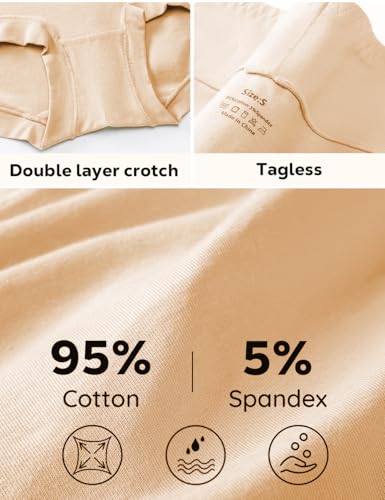 Image of ALLBASE 5 Pack Womens Cotton High Waisted Full Coverage Underwear(Regular & Plus Size)