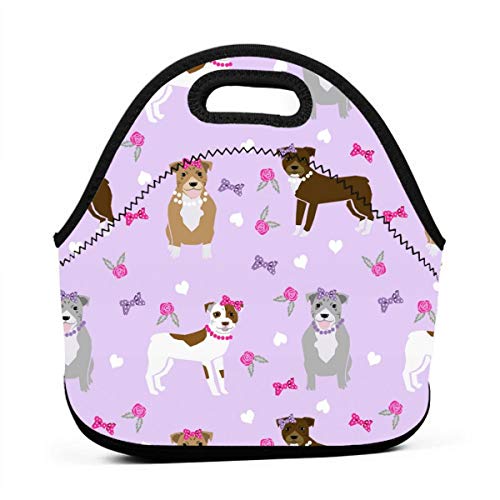 Home Garden Kitchen Dining Bar Pitbull Art Dog Insulated Cooler Lunch Bag Small Picnic Bag For Kid Boys Girls Kitchen Dining Bar Kitchen Storage Organization Thepolisher At
