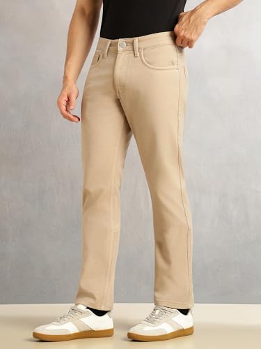 Image of Thomas Scott Men's Cricket Club Collection Straight Fit Stretchable Jeans | Mid-Rise Light Shade Denim | Clean Look | 5 Pocket Design