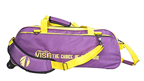 Vise Clear Top 3 Ball Tote Roller Bowling Bag- Purple/Yellow