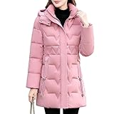 Generisch Winter Reitjacke Damen Leicht Warme Frauen Kapuze Sherpa Elegant Steppjacke Winter Long Daunenmantel Thermo Wasserdichter Women Modern Winterjacke Damen Sportlich XL