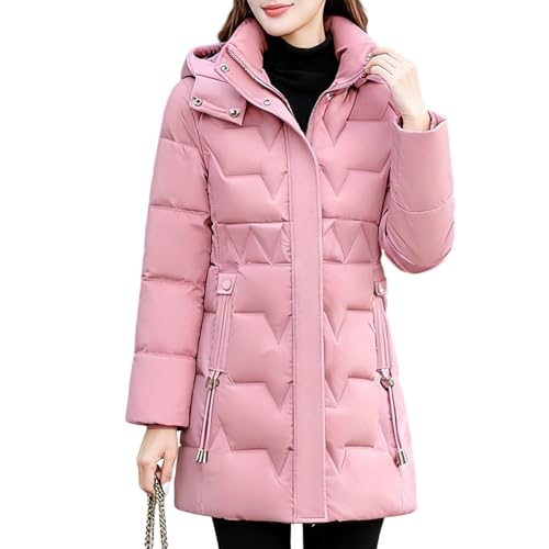 Doudoune femme hiver chaude et élégante : veste parka mi-longue à capuche