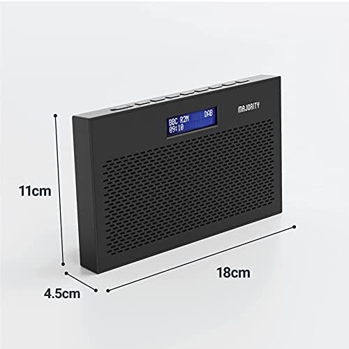 Majority DAB, DAB+ Digital and FM radio | Battery and Mains Powered Portable Radio with 15 Hours Playback and LED Display | Histon 2 Compact DAB Radio | Radio with Dual Alarm and 20 Preset | Black
