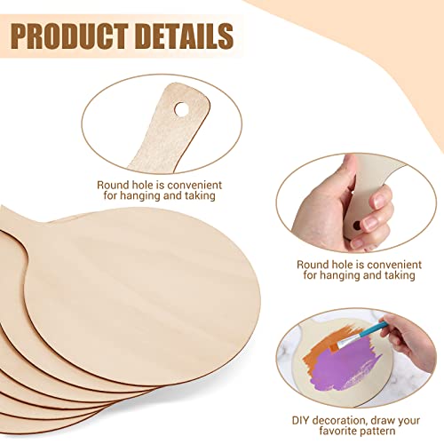 Set de 6 Tablas de Cortar Mini Redondas de Madera con Mango miniatura 3
