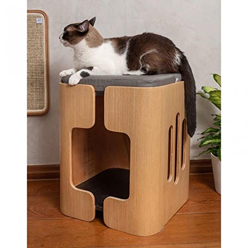 Casinha Retangular Banco Para Pet Bangkok Wood4pet Madeira/cinza