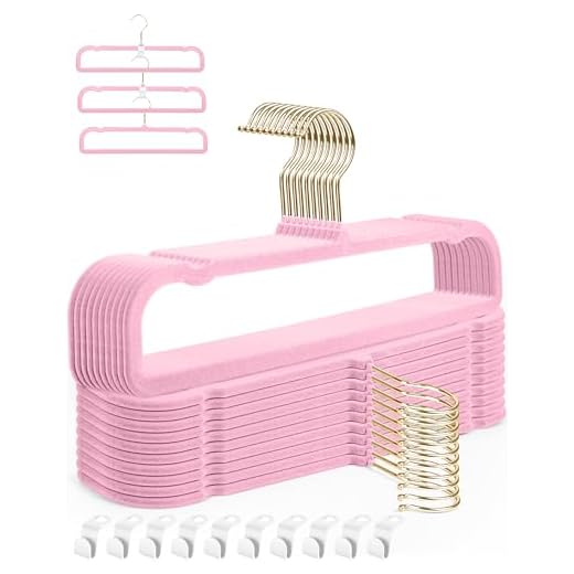 HGYZE Cabides de veludo para calças de veludo, pacote com 20, gancho giratório dourado de 360°, cabide de feltro antiderrapante para vestidos com alças finas, calça jeans folgada, gola curta, barra
