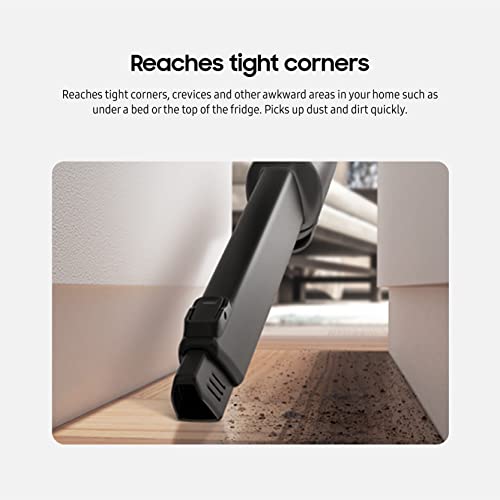 Image of SAMSUNG Long Reach Crevice Tool, Vacuuming Attachment Part for Jet 75 Complete Cordless Stick Vacuum Cleaner, Black Chrometal Solid,Gray