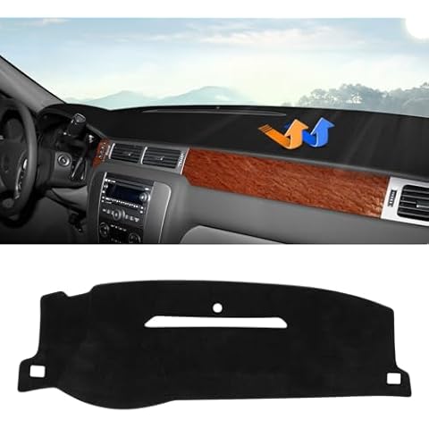 Autorder Dashboard Cover Mat for 2007-2013 Chevy Silverado Sierra,2007-2014 Chevy Tahoe Suburban Denali Avalanche&GMC Yukon/XL Without Dash Speaker&Only One Glove Box Accessories Velvet Dash Cover Cover