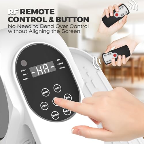 Image of Under Desk Elliptical Machine, 12 Speeds Leg Exerciser as Seen on TV with RF Remote Control for Seniors, Auto & HR Mode Quiet Portable Seated Pedal Exerciser for Home and Office