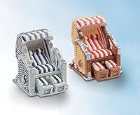 Strandkorb rot-weiß 3,5 x 3,5 cm