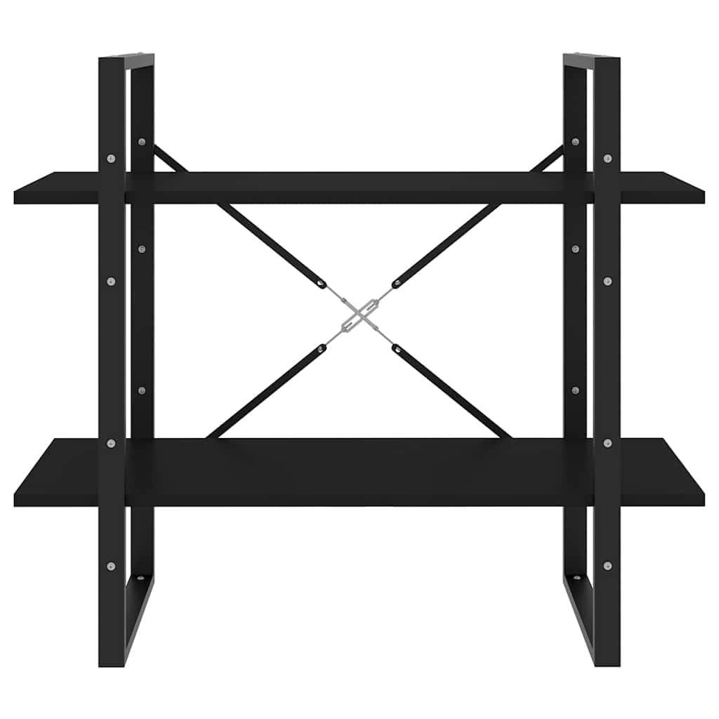 Scaffale nero, 80 x 30 x 70 cm, in legno e metallo