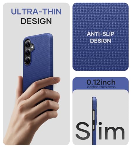 Image of SSLOTSCASE for Samsung Galaxy S24 FE Case [Support Wireless Charging] Raised Edges Protect Camera & Screen, Slim Durable Protective Phone Case Cover for Samsung S24 FE 5G 2024, Blue | [Support Wireless Charging] Raised Edges Protect Camera & Screen, Slim Durable Protective Phone Case Cover for S24 FE 5G 2024