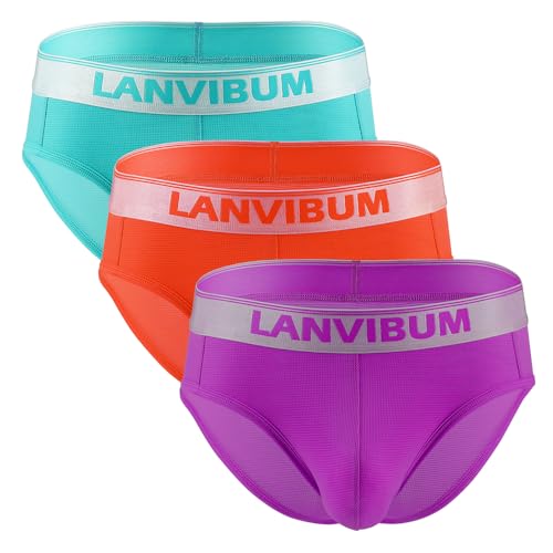 Men's Briefs Underwear Nylon Mesh fabric with 3D Pouch Breathable Quick-Dry Briefs for Men