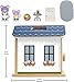 Fisher-Price Wood Pretend Play Toy Dollhouse, 6-Piece Wooden House Playset for Travel Preschool Kids Ages 3+ Years