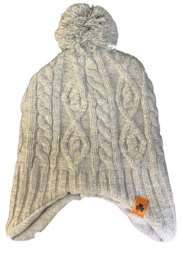 Adult Grey Aran Knit Cap