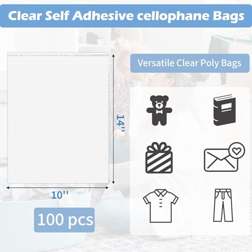 Image of RAAHII 50 Piece Plastic packing Transparent Sealable Poly Bags For Saree suit shirt jacket Clothes cover storage in wardrobe Clear Dust & Moisture Resistant Clothing Covers