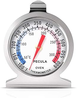 Oven Thermometer 50-300°C/100-600°F, Instant Read Stainless Steel for Oven Grill Fry Chef Smoker BBQ Baking Kitchen Cooking
