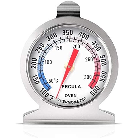 Oven Thermometer 50-300°C/100-600°F, Oven Grill Fry Chef Smoker Analog Thermometer Instant Read Stainless Steel Kitchen Cooking Thermometer Cover
