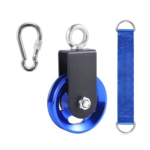 Gueiddi Aluminum Gym Pulley Wheel with Accessories (1, Blue, 88-90mm)