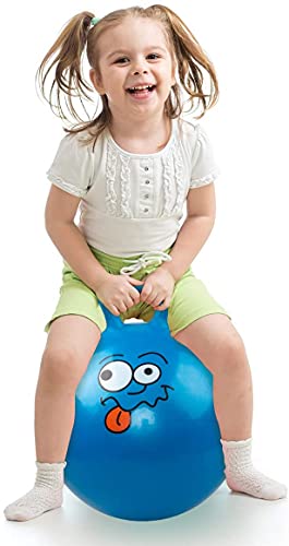 Image of Yorten Sit and Bounce Rubber Bubble Hop Ball for Kids Hopper Jump Bounce Handle Ride-on Toy for Kids, Hopping Bouncing Jump Balls for Child 2 to 7 Year (Multi-Color) (Medium)
