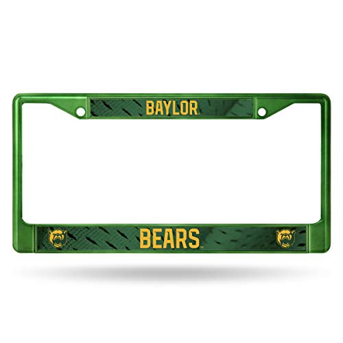 Rico Industries NCAA Baylor Bears Colored Chrome License Plate Frame, Team Color, 6 x 12.25-inches