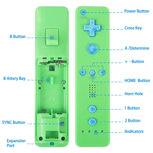 Doueuain 2 Pack Remote Controller For Wii Wii U, Gamepad With Silicone Case And Wrist Strap (New Green And Blue) #TOP4