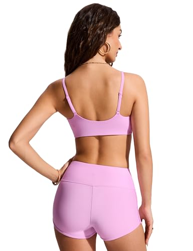 Image of CRZ YOGA D-DD Scoop Neck Bikini Tops | Removable Pads, Adjustable Spaghetti Straps, Swim, Bathing Suit Bra for Women