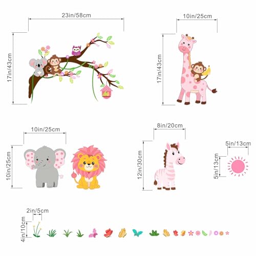 Vinilos decorativos infantiles con animales de la selva miniatura 4