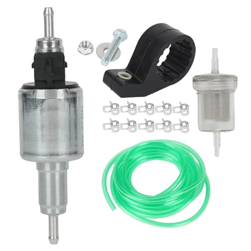 Diesel Heater Fuel Pump 12V 22ML with Fuel Filter Rubber Mount Bracket Fuel Hose for Chinese Diesel Heater RV Camper Trailer Motorhome Parking Air Diesel Heater 2KW 3KW 5KW 8KW