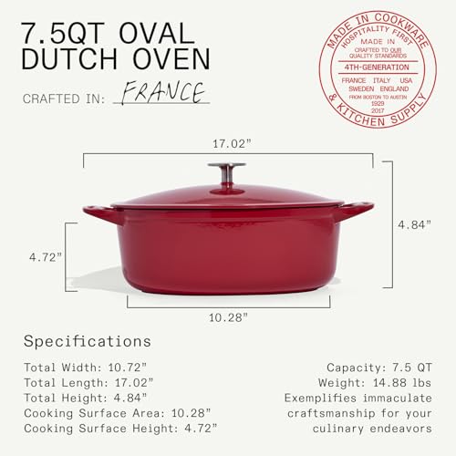 Cocotte ovale fabriquée en France en fonte émaillée durable - 4