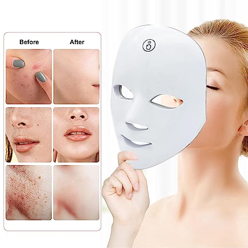 Image of Welocity Wireless Led Face Mask Light Therapy, 7 Led Light Therapy Facial Skin Care Mask, Blue & Red Light for Acne Photon Mask, Korea PDT Technology for Acne Reduction