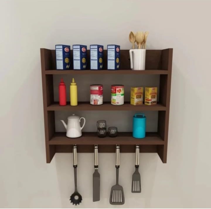 Livzing 4 Tier Wooden Rack For kitchen Storage Organizer, Fridge Side ...