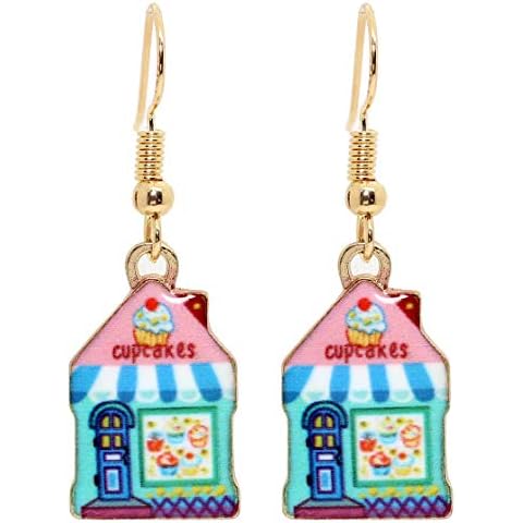 Bluebubble TINY TOWN Miniature Shop Dangle Earrings Gift Boxed (Cute Cupcake Bakery) Cover