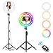 Produktbild RGB Selfie-Ringleuchte, LED, 32006500 K, mit Stativ und Handy-Halterung für Live-Stream/Make-Up/YouTube/TikTok/Fotografie/Videoaufnahmen, kompatibel mit iPhone und Android-Handys, 25,4 cm (10 Zoll)