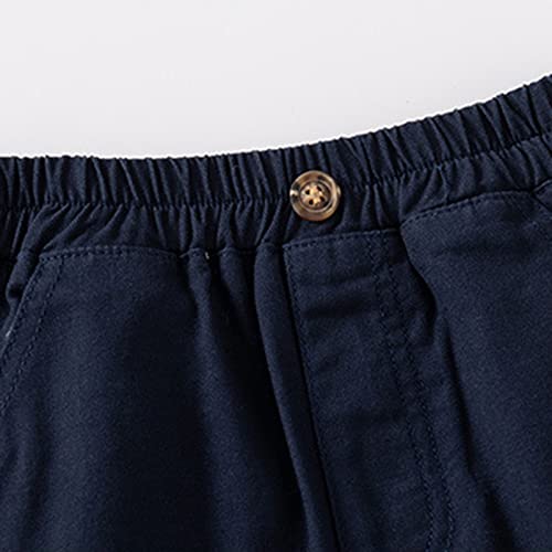 Toddler Boys Cargo Pants Casual Elastic Waist Pull On Trousers Sports Workout Pants Kids Jogger (Navy #2, 3-4 Years)4