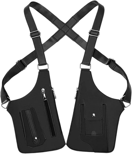 Sac Bandoulière Sous Le Bras, Sac multi-poches antivol, Harnais antivol en cuir PU pour hommes, sac à Double bandoulière, Pour Homme Et Femme Téléphone...