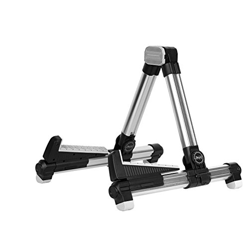 Mugig Guitar Stand,Guitar Accessories - Portable Folding A-Frame Musical Instrument Stand for Acoustic/Electric/Classical Guitar,Bass,Banjo (Silver)