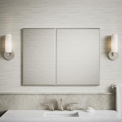 Kohler CB-CLC3526FS Double Door Beveled Mirrored Medicine Cabinets for Bathroom with Mirror Doors & Adjustable Shelves, Rectangular Beveled Edge, 35 in. W x 26 in. H - image 2