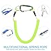 PATIKIL 6.5ft Spring Fishing Lanyard, 3 Pack Retractable Coiled Tether Spiral Coil Keychain Cord with Metal Clip & Split Ring for Pliers Boating Fly Fishing, Green