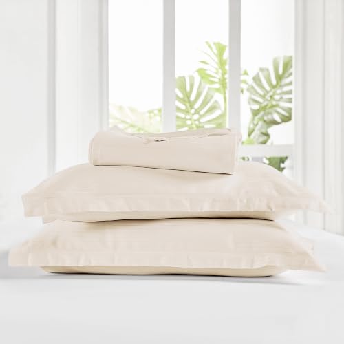 Image of myTrident Bedsheet for Double Bed King Size | 108 inch x 108 inch | Pearled Ivory