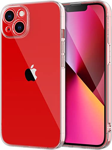 Image of NISHTECH for iPhone 13 Premium Hybrid Transparent Soft Slim Dust Proof Back Case Cover Silicone with Camera Protection
