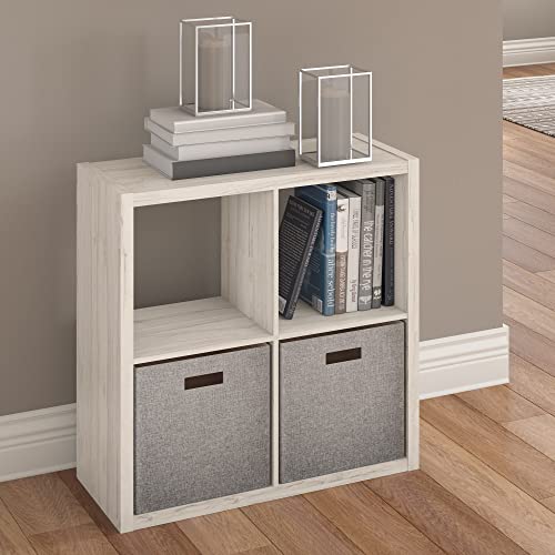 Image of ClosetMaid 4-Cube Decorative Open Back Storage Organizer, Bleached Walnut