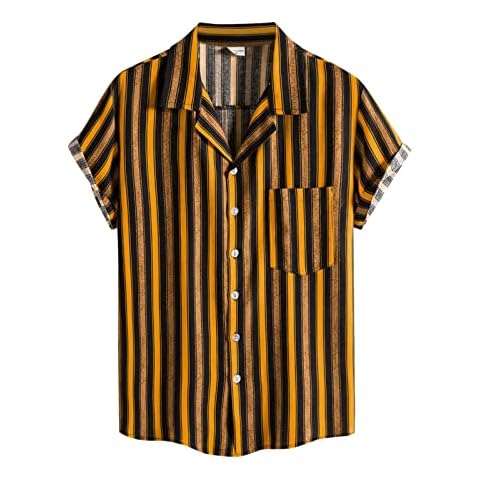 Men's Short Sleeve Cotton Linen Shirts Cover