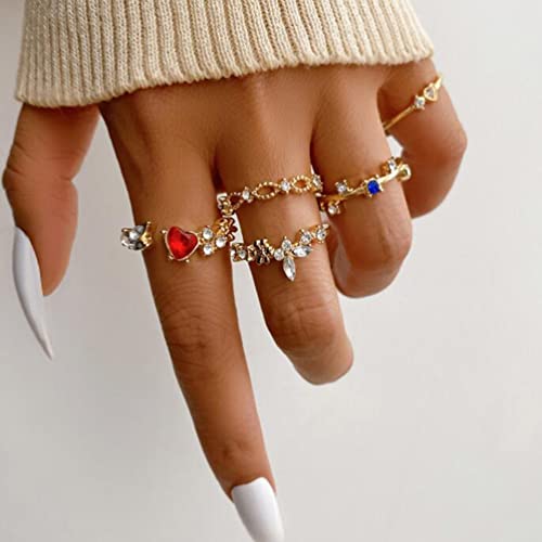 Micro-Encrusted Diamond Butterfly Open Ring Set Of 13 Creative Simple Joint Rings #TOP3