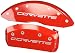 MGP Caliper Covers 13008SCV6RD Caliper Cover (Red Powder Coat Finish, Engraved Front and Rear: C6/Corvette, Silver Characters, Set of 4)
