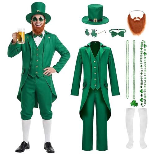 Harsever St. Patrick's Day Costume Set Adult Men with...