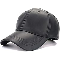 Kuyou Gorra de béisbol unisex clásica de piel sintética para deportes al aire libre, Negro , Talla única