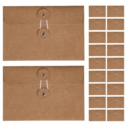 Organisation de documents de bureau : lot 20 enveloppes vintage kraft à cordon