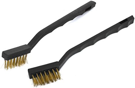 Aexit Black Plastic Painting Supplies & Wall Treatments Handle Brass Wire Cleaning Paint Rollers Brush 2pcs